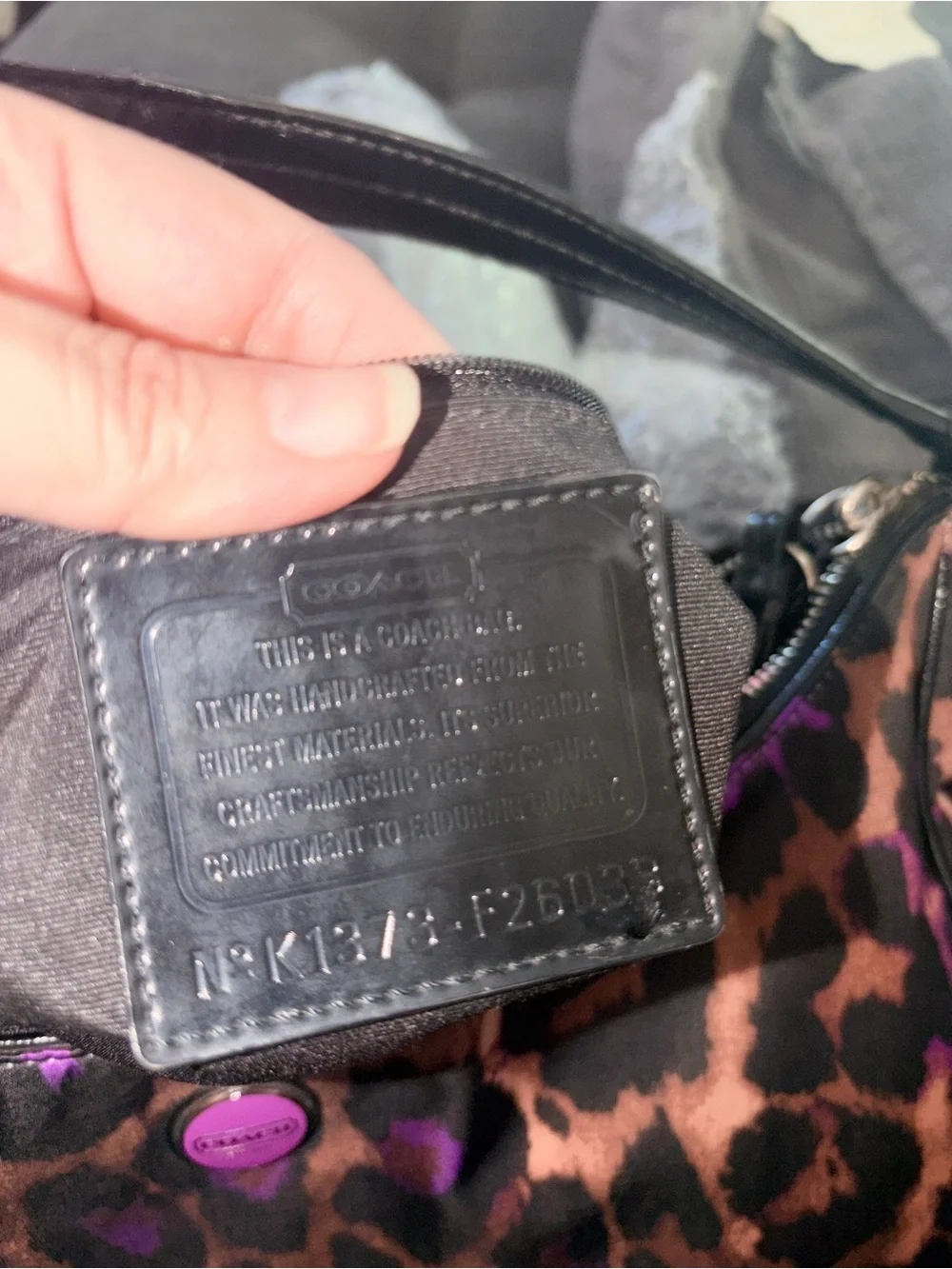 Coach Ocelot Leopard Print Shoulder Bag in Brown and Purple